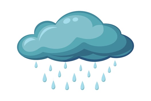 Overcast rain cloud horizontal panorama, flat illustration. vector