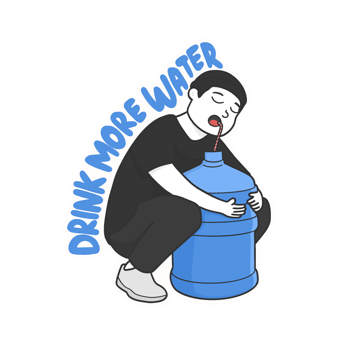 Drink More Water Sticker Illustration png
