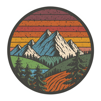 Mountain illustration, mountain logo transparent background png