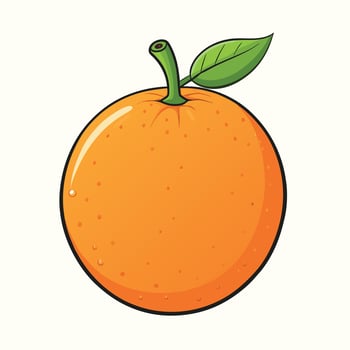 Orange cartoon Illustration flat style artwork concept vector