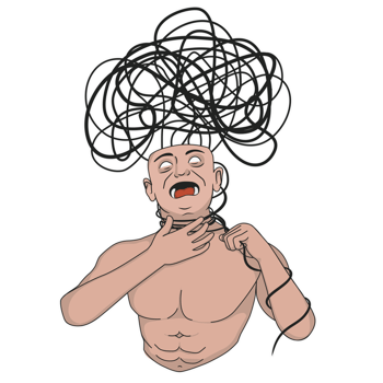 Overthinking Man Sticker T shirt Illustration png