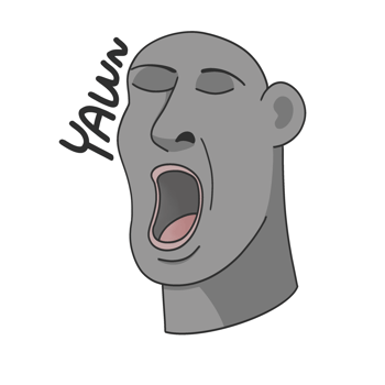 Yawn Stone Emoji Sticker png