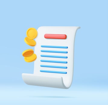 3D bill payment vector