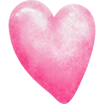 Cute coquette aesthetic pink heart in style watercolor png