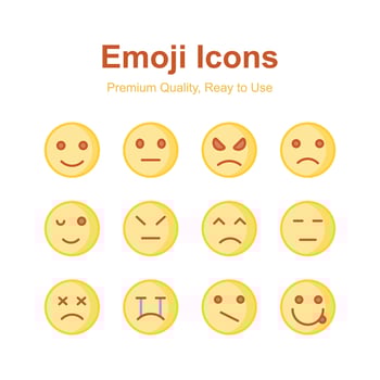 Pack of emoji icons in modern design style, ready to use and download vector