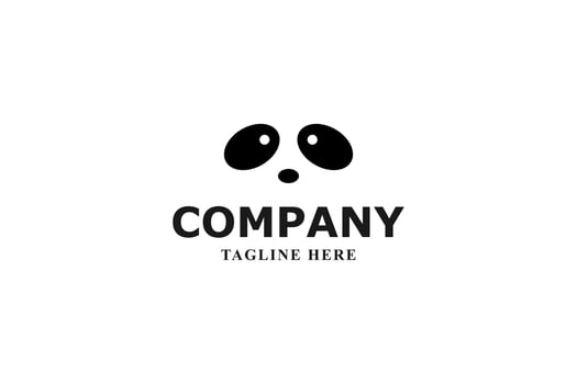 cute panda face minimal logo vector