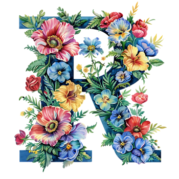 Flowers Alphabet Design png