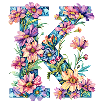 Flowers Alphabet Design png