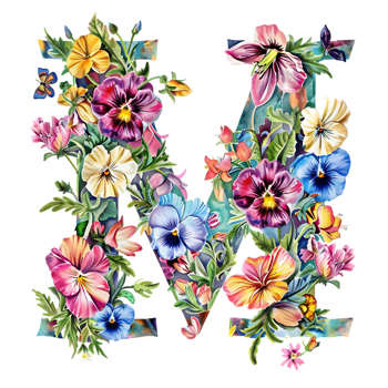 Flowers Alphabet Design png