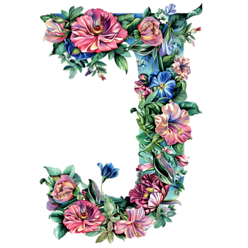 Flowers Alphabet Design png