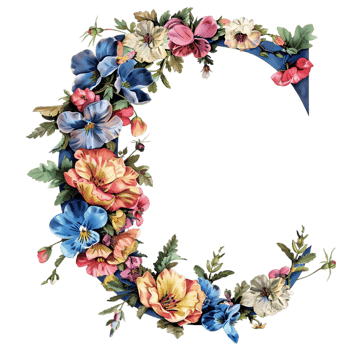 Flowers Alphabet Design png