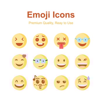 Get this amazing emoji icons set, ready to use and download vector