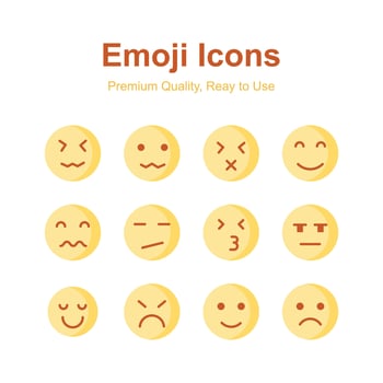 Emoji icons set, trendy designs, ready for premium use vector