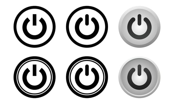 Set of power button symbols vector