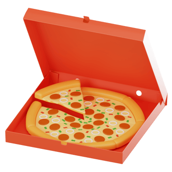 Tasty Pizza in Open Box Perfect Fast Food Representation. 3D Render png