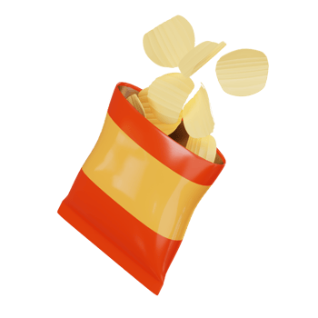 Crispy Delight of Potato Chips for Snack Food Concepts. 3D Render png