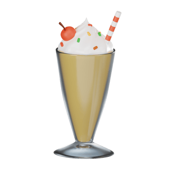 Delicious Milkshake Cup for Beverage and Dessert Themes. 3D Render png