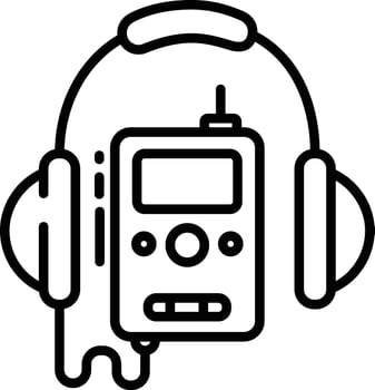 Audio Guide outline illustration vector