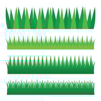 Green Grass Collection on a white background vector