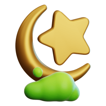 Crescent 3d Illustration for web, app, infographic, etc png