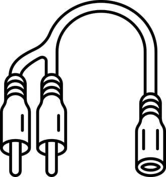 Audio Cable outline illustration vector