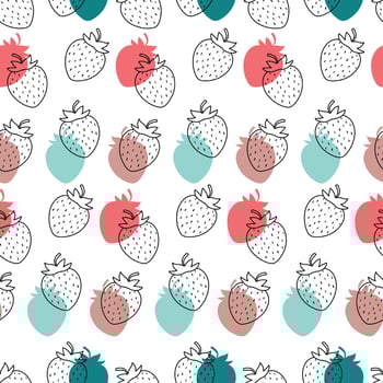 Summer seamless pattern with strawberries. policy vector