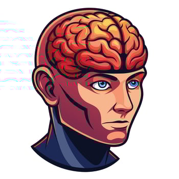 Unlocking Insights Human Head Brain Illustrations vector