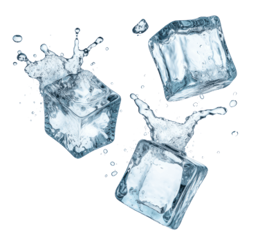 ice cubes dropping isolated on transparent background png