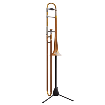 3d render golden trombone with transparent background png