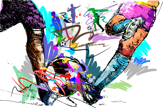 Football shoot sports art and brush styles png