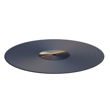 3d render vinyl disk with transparent background png
