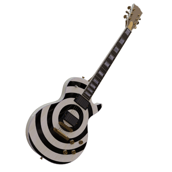 3d render guitar circles black and white with transparent background png