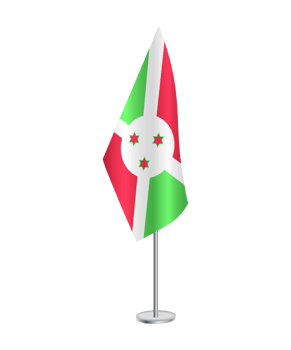 Flag of Burundi with silver pole png