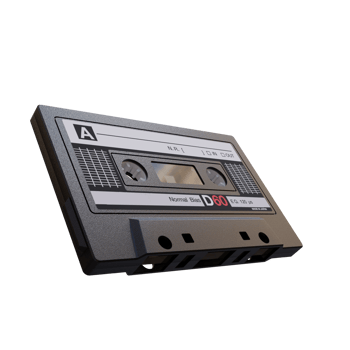 3d render tape cassette with transparent background png