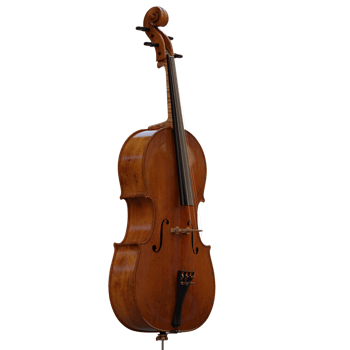 3d render e cello violin with transparent background png