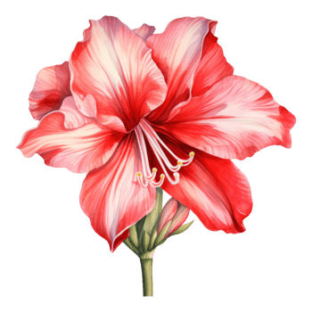 Amaryllis, Tropical Flower Illustration. Watercolor Style. png