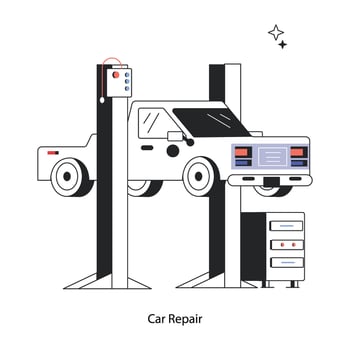 Trendy Car Repair vector