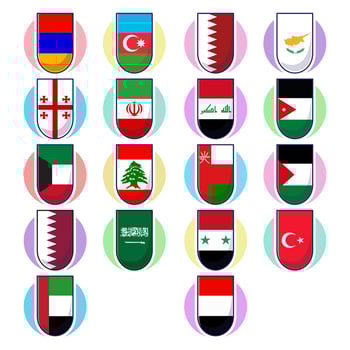 Great cartoon of West Asian countries flag icon mascot illustration vector