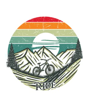 Ride your mountain bike cycling t shirt design illustration vector