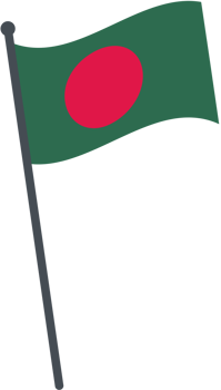 Bangladesh flag waving on pole. national flag pole transparent. png
