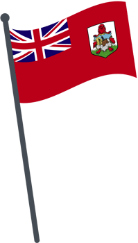 Bermuda flag waving on pole. national flag pole transparent. png
