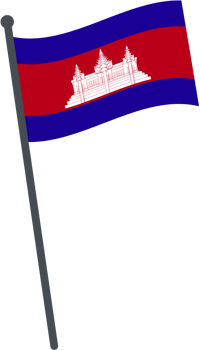 Cambodia flag waving on pole. national flag pole transparent. png