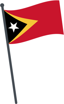 East Timor flag waving on pole. national flag pole transparent. png