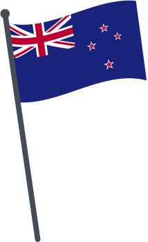 New Zealand flag waving on pole. national flag pole transparent. png