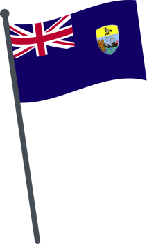 Saint Helena flag waving on pole. national flag pole transparent. png