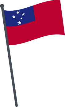 Samoa flag waving on pole. national flag pole transparent. png