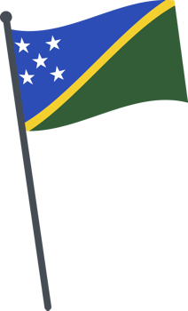 Solomon Islands flag waving on pole. national flag pole transparent. png