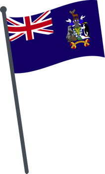 South Georgia flag waving on pole. national flag pole transparent. png