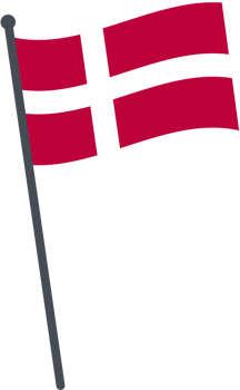 denmark flag waving on pole. national flag pole transparent. png