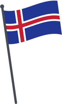 iceland flag waving on pole. national flag pole transparent. png